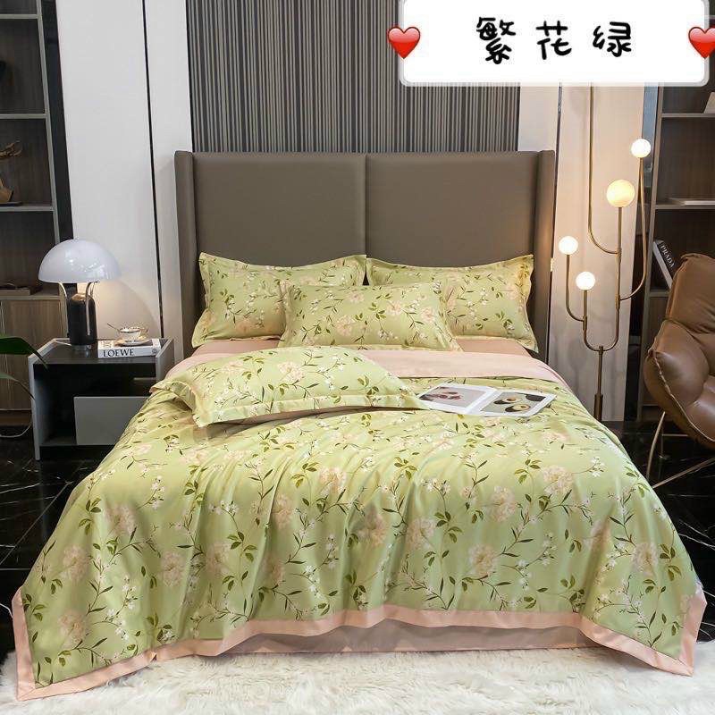Bộ chăn ga LỤA THÁI TENCEL cao cấp 4 món , chăn hè trần l1