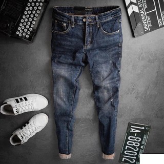 Quần jean nam cao cấp siêu co dãn form đứng dán đẹp có size 34,35,36
