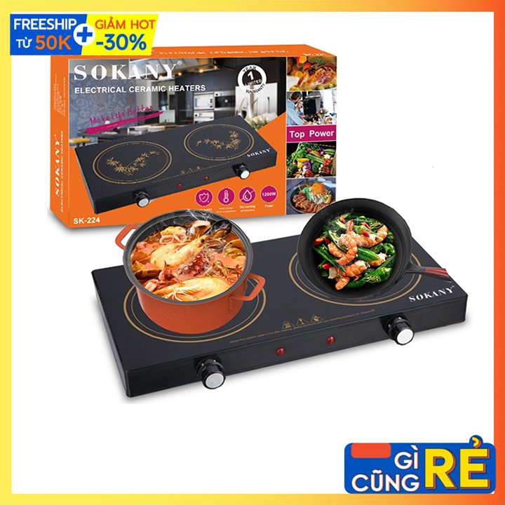Bếp Hồng Ngoại Cơ SOKANY Tiết Kiệm Điện 1200W Không Kén Nồi