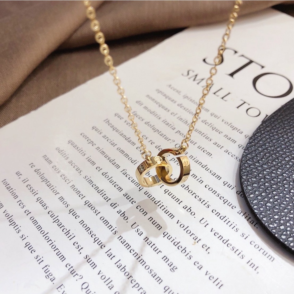 CARTIER Vòng cổ Thép Titan Mặt Chữ Thanh Lịch Cho Nam Nữ