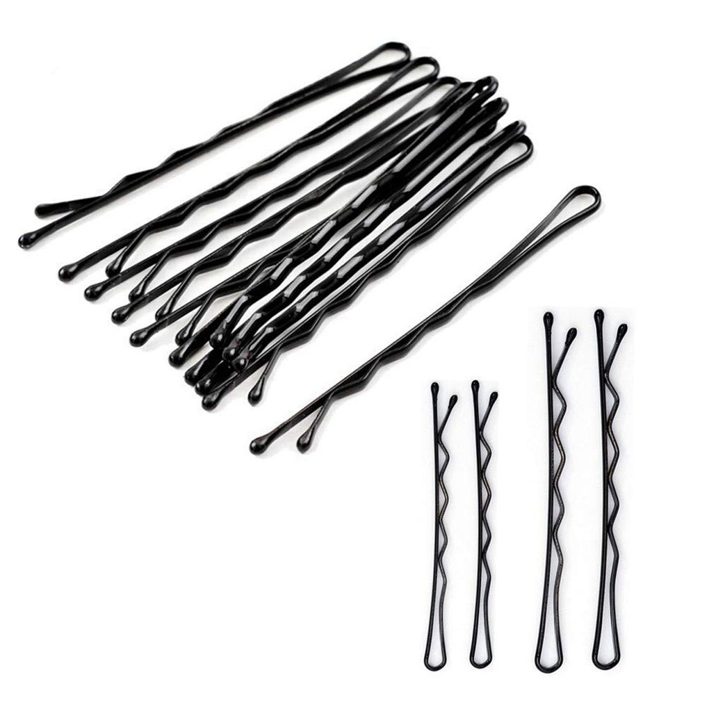 Set 32 kẹp tóc ghim cài kim loại màu đen tạo kiểu tóc dành cho nữ