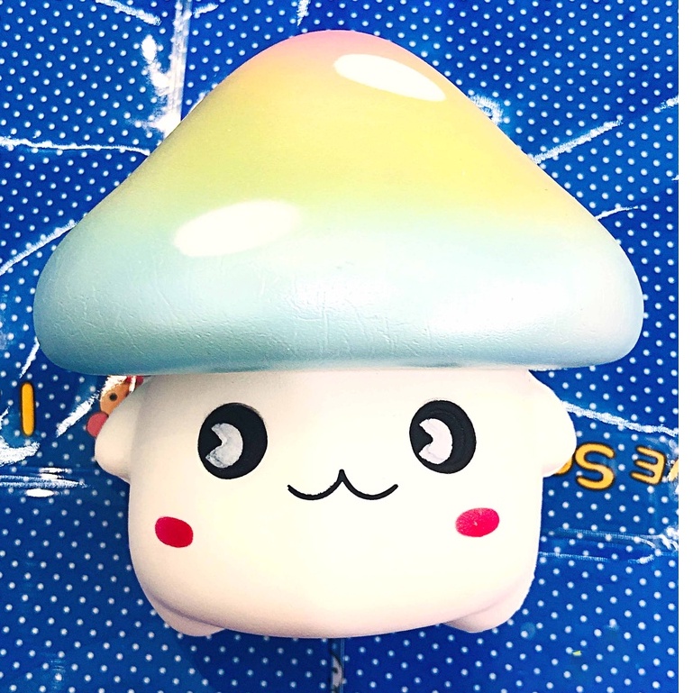 Squishy Lớn JUMBO Hình nấm đội mũ xanh Đồ Chơi Xốp Giảm Stress Hình mềm mịn dễ Thương đàn hồi Cho Bé