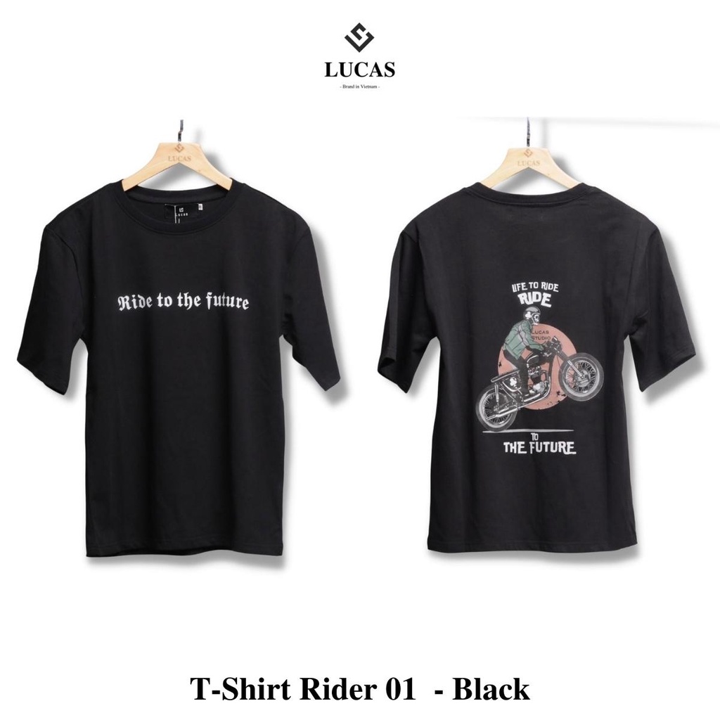 Áo thun vải coton 100% định lượng 245gsm, thiết kế bụi bặm, phong trần T-Shirt Lucas (T-Shirt Rider 01)
