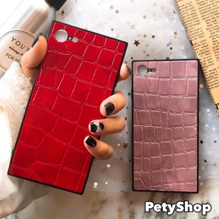 Ốp vuông giả da cá sấu iphone 6Plus/6SPlus/7Plus/8Plus/X