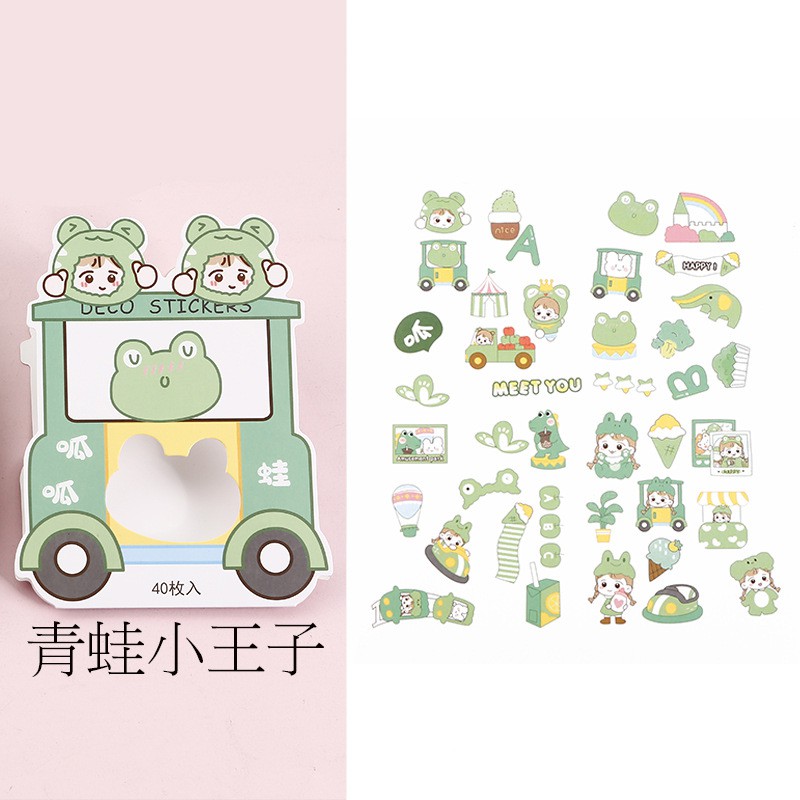 Sticker cô gái 40 tờ dán rời siêu kute nhiều màu đáng yêu - Nami