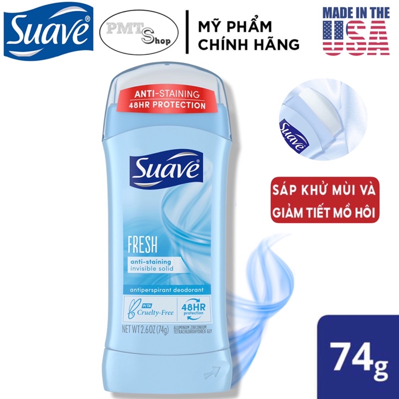 [Nội địa Mỹ] Lăn sáp khử mùi nữ Suave 74g Powder Sweet pea & violet Everlasting Sunshine Tropical Paradise Fresh USA | BigBuy360 - bigbuy360.vn