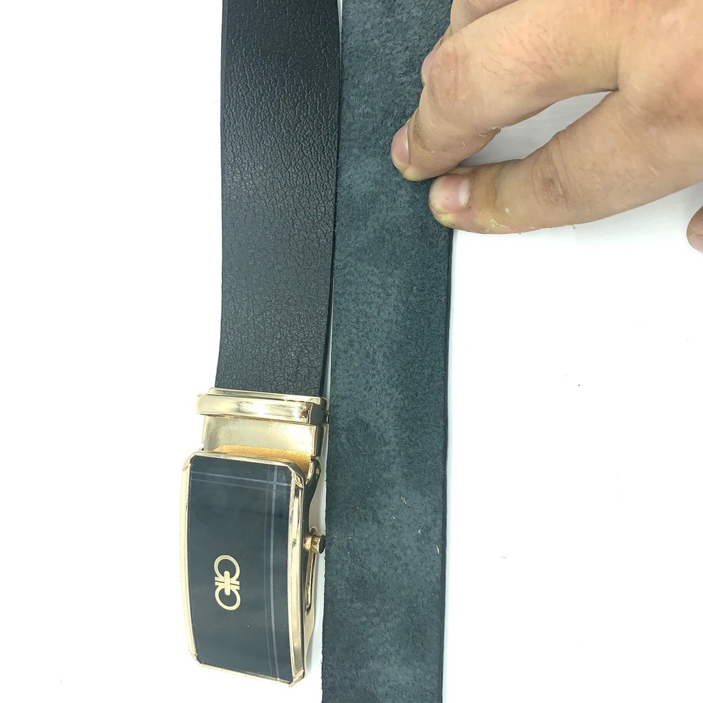 Thắt lưng da bò nguyên miếng- Khóa lăn. Cam kết da bò thật 100