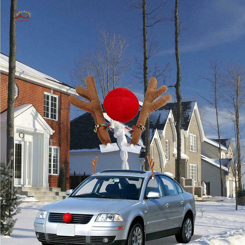 Tuần Lộc Mũi Đỏ Dễ Thương Dùng Để Trang Trí Xe Hơi / Xe Tải / Trang Trí Giáng Sinh