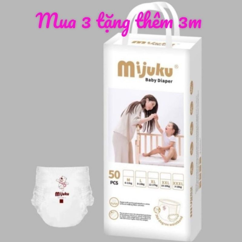 Tã/bỉm quần mijuku nhật đủ  size M/L/XL/XXL/XXXL 50 MIẾNG