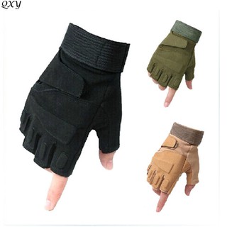 Găng tay xe máy cụt ngón có gù, bao tay hở ngón đi phượt mùa đông - BLACK HAWK