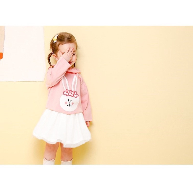 Set Milkmile áo thỏ hồng chân váy