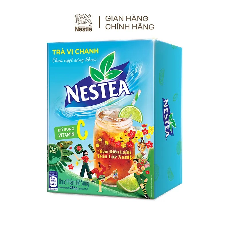 Thực phẩm bổ sung trà vị chanh Nestea (Hộp 18 gói x 14g)