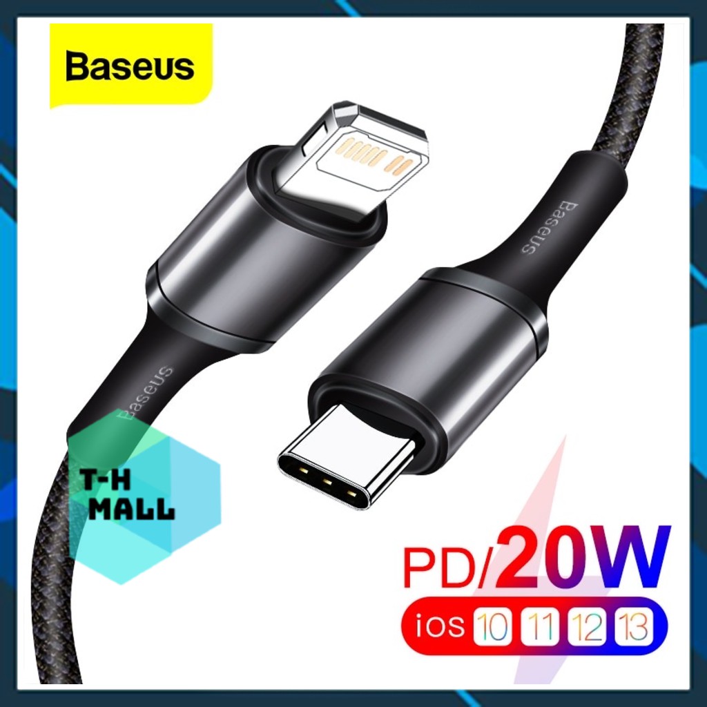 Cáp Sạc Nhanh Baseus PD 20W Cho iPhone 12 Pro Max 11 Xs X USB Type-C, Dây Dữ Liệu Cho Điện Thoại iPad Air 2020