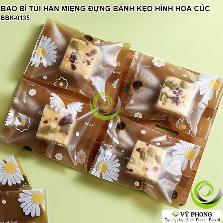 BAO BÌ TÚI HÀN MIỆNG ĐỰNG BÁNH KẸO TÂN XUÂN HÌNH BÔNG HOA CÚC ĐÓNG GÓI QUÀ TẶNG DỊP LỄ TẾT NĂM MỚI NOEL BBK-0135