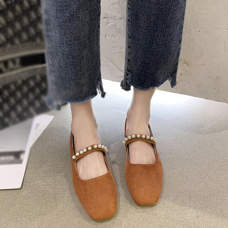 [ Mã 66CBSALE giảm 30K đơn 200K] Giày búp bê Mary Jane đế bệt phối ngọc trai phong cách cổ điển dành cho nữ | BigBuy360 - bigbuy360.vn