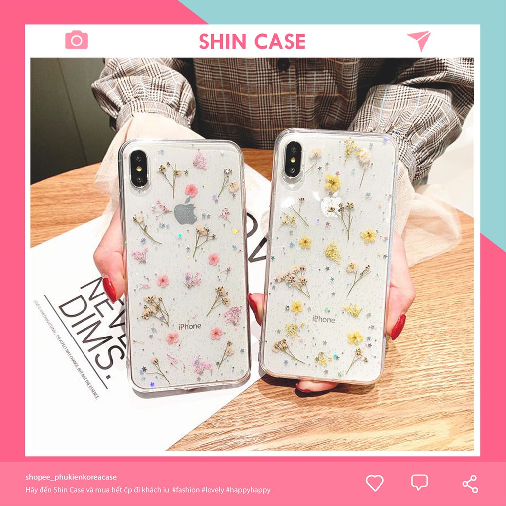 Ốp lưng iphone Hoa ép khô 5/5s/6/6plus/6s/6s plus/6/7/7plus/8/8plus/x/xs/xs max/11/11 pro/11 promax/samsung - Shin case