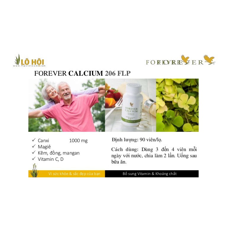 [GIÁ RẺ] Viên Bổ Sung CANXI Forever Calcium #206flp.90 viên/lọ. Bổ Xung Canxi, Giúp Xương, Khớp Chắc Khỏe