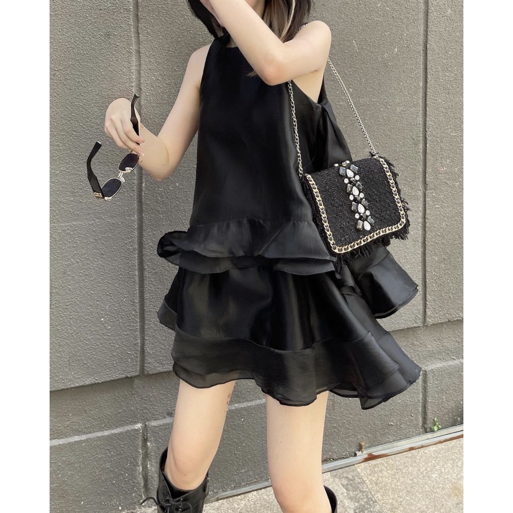 ĐẦM VÁY ĐUÔI CÁ VOAN BÈO TẦNG TƠ ORGANZA ÁNH KIM ⚡HỎA TỐC⚡BỒNG BỀNH, TIỂU THƯ - MEOINDAHOUSE