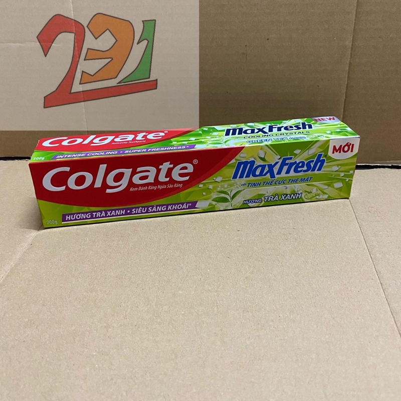 [200g][Trà Xanh]Hộp Kem Đánh Răng Colgate MaxFresh