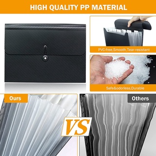 3Pcs Expanding File Folder Pocket Organizer A4 Letter Size 7 Pockets Document Keeper with Customizable Sticky Labels