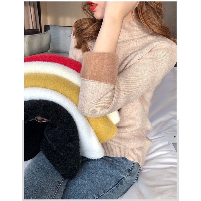 L132 - Áo len nữ cổ lọ LÓT LÔNG SIÊU ẤM xinh hàng Quảng Châu (Kèm ảnh thật)