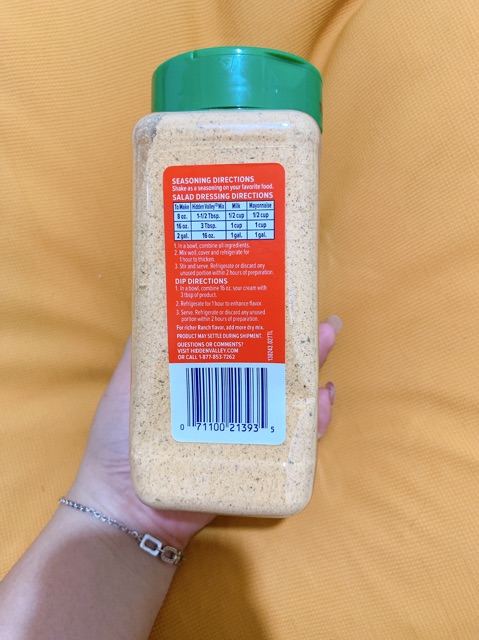 Sốt salad dạng bột Hidden Valley the original Ranch seasoning 0 calo ( gymer ,eat clean , keto)