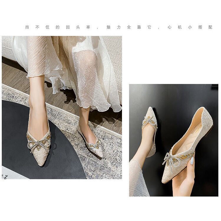 Giày búp bê đính nơ thời trang Hàn Quốc 2022