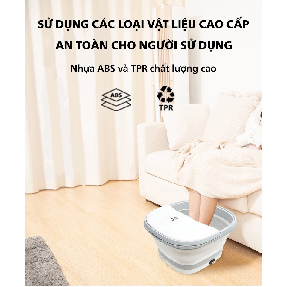 [SIÊU SALE] Chậu ngâm chân massage gấp gọn hàng cao cấp, cắm điện an toàn chất lượng