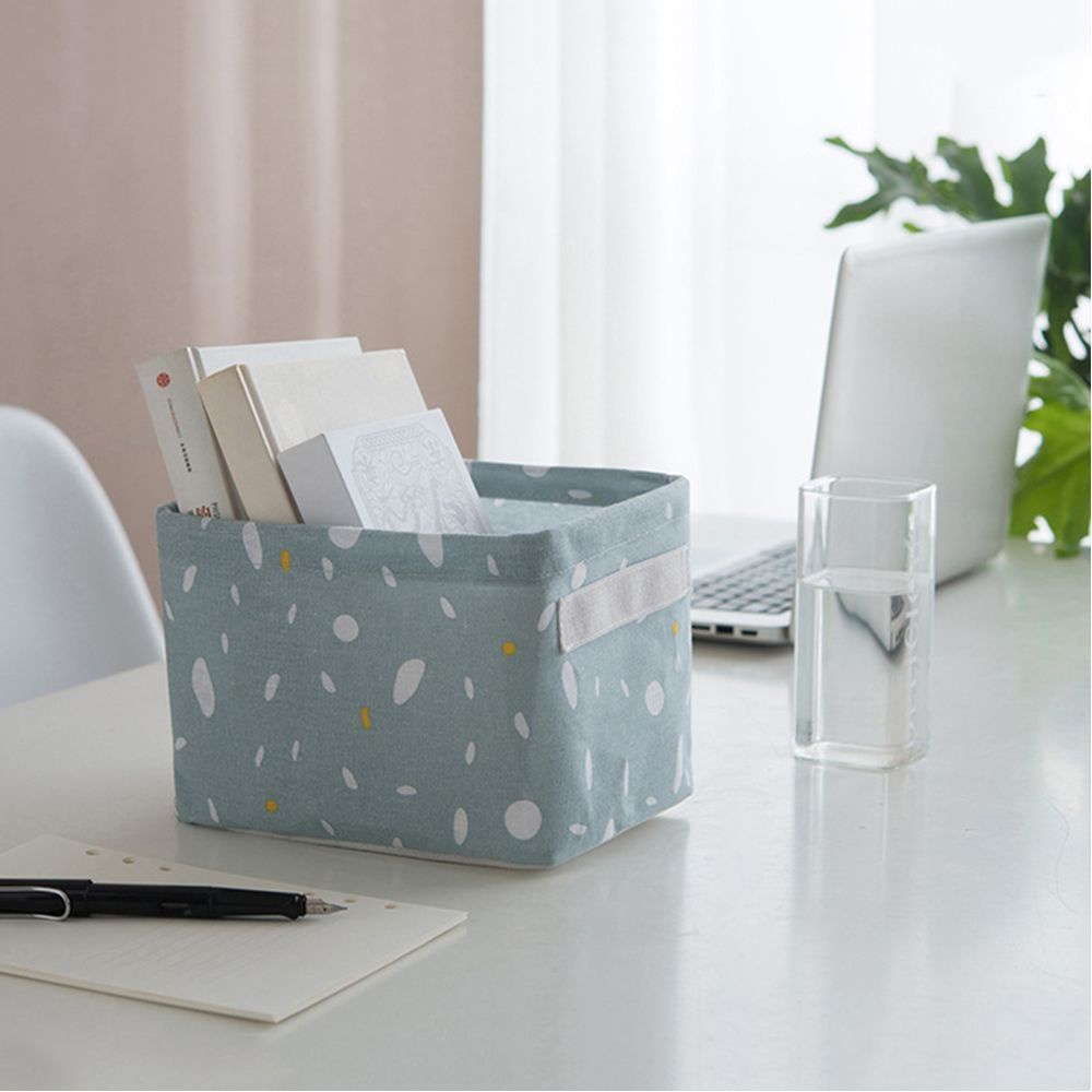 Giỏ đựng đồ bằng vải linen cotton có thể gấp gọn tiện dụng cho gia đình/ văn phòng