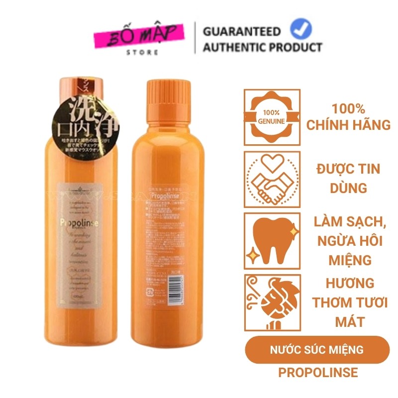 [SALE] [CAM KẾT 100% CHÍNH HÃNG] Nước Súc Miệng Propolinse Màu Cam Nhật Bản 600ml