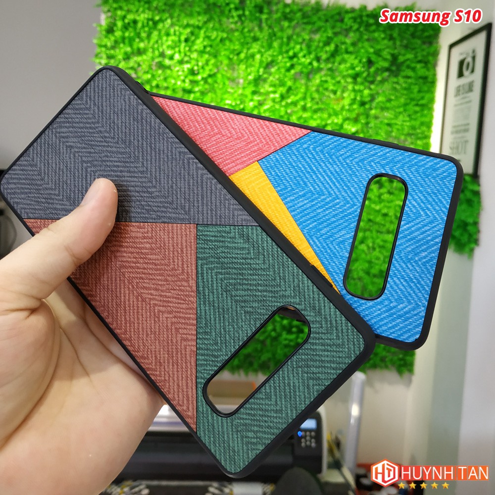 Ốp lưng Samsung S10 vân vải jean 3 màu độc đáo