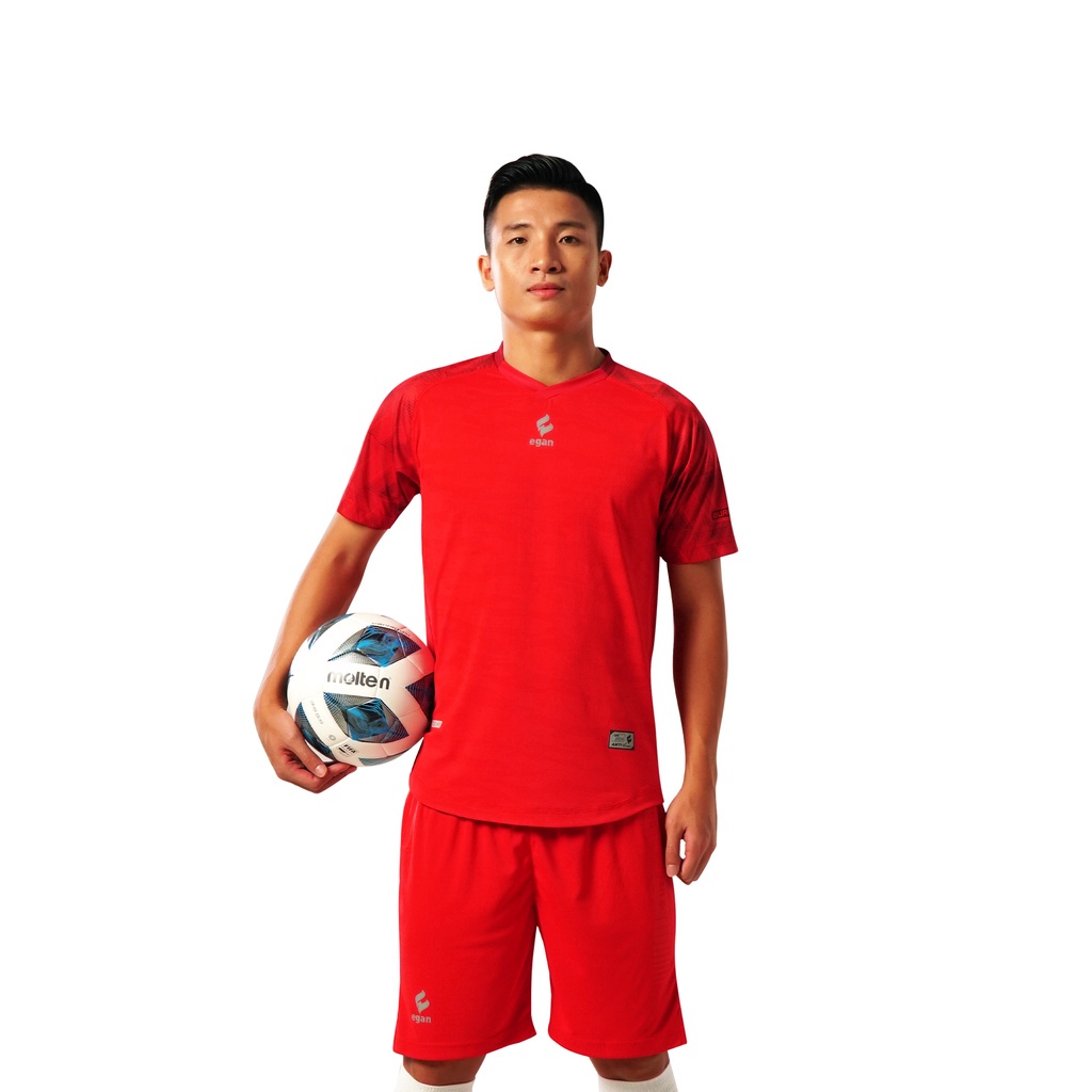 Bộ quần áo thể thao bóng đá đồ bộ nam mùa hè cao cấp màu đỏ EGAN ALPHA-TD04