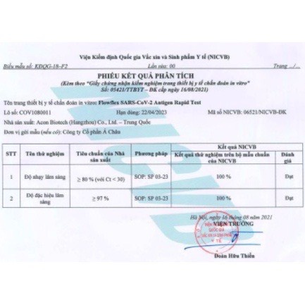 Que test nhanh Covid-19 Flowflex Antigen Rapid, Kit test nhanh kháng khuyên tại nhà Chính Hãng Công Nghệ Mỹ