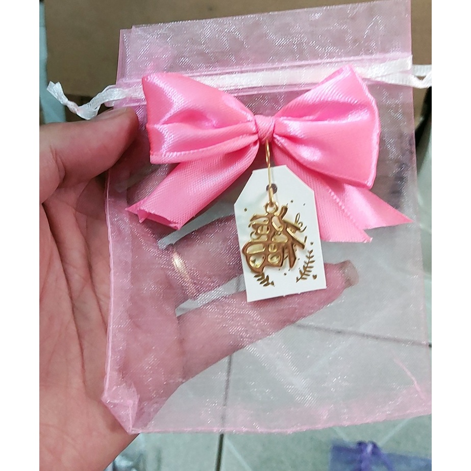 Túi vải voan có nơ kèm logo và chữ phúc