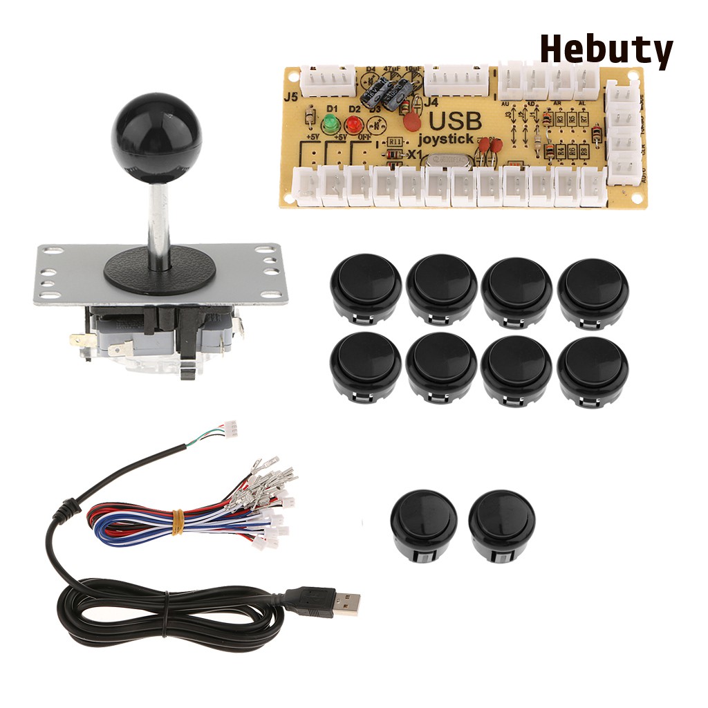 Bảng mã hóa USB Arcade Zero Delay + cần điều khiển PC 5Pin + 10 nút đẩy DIY
