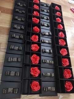 (Hoả Tốc)🌹Combo Hộp đựng hoa son    🌹🍃