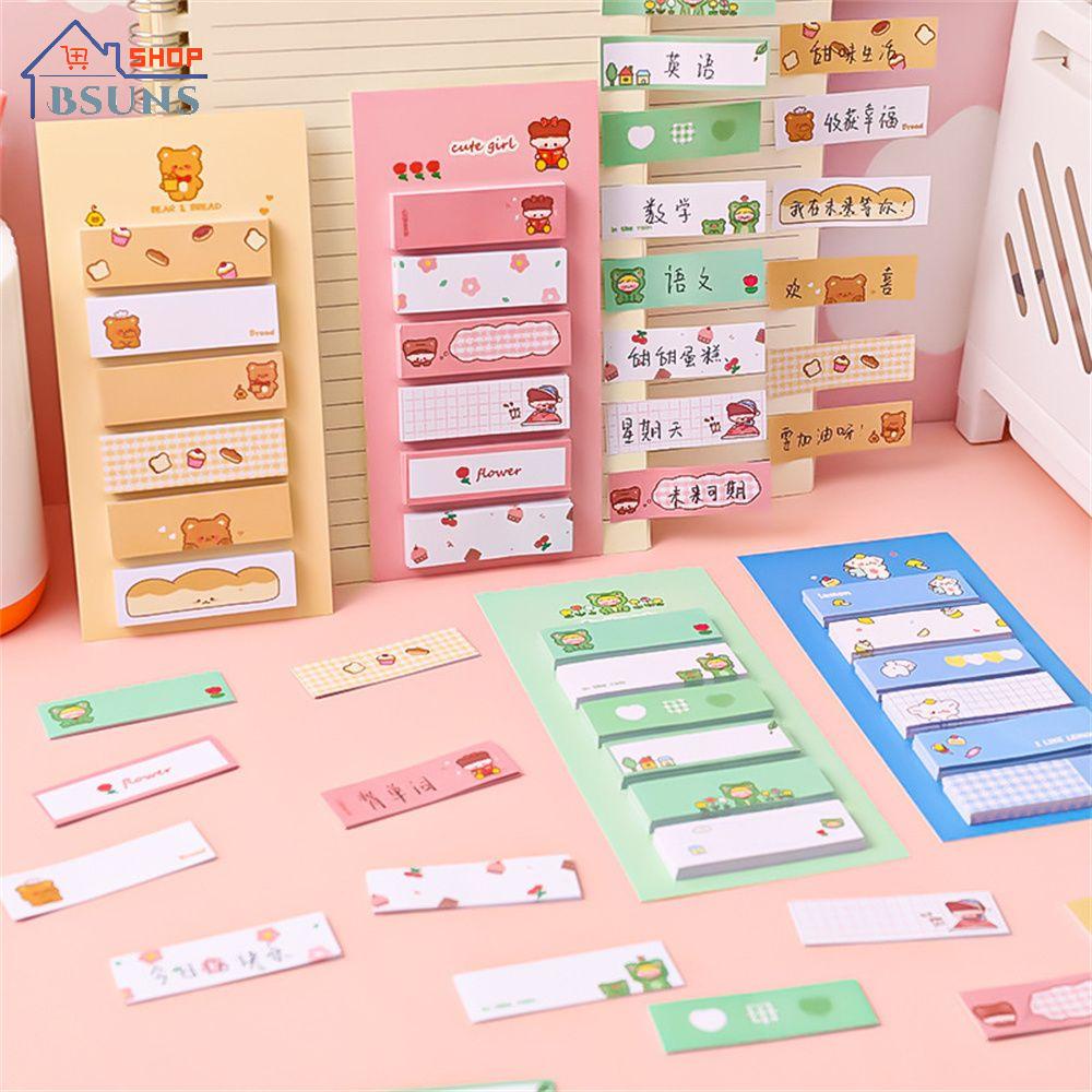 Set 120 giấy ghi chú tự dính họa tiết hoạt hình dễ thương nhiều màu sắc tùy chọn