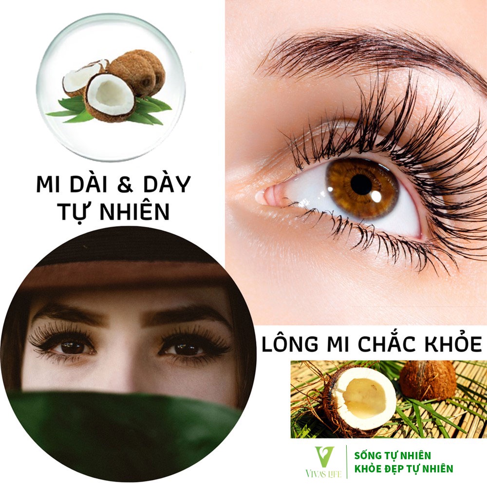 Mascara Dưỡng Mi Dầu Dừa Nguyên Chất Giúp Mi Mọc Dài & Dày Hơn VIVAS LIFE 5ml | BigBuy360 - bigbuy360.vn