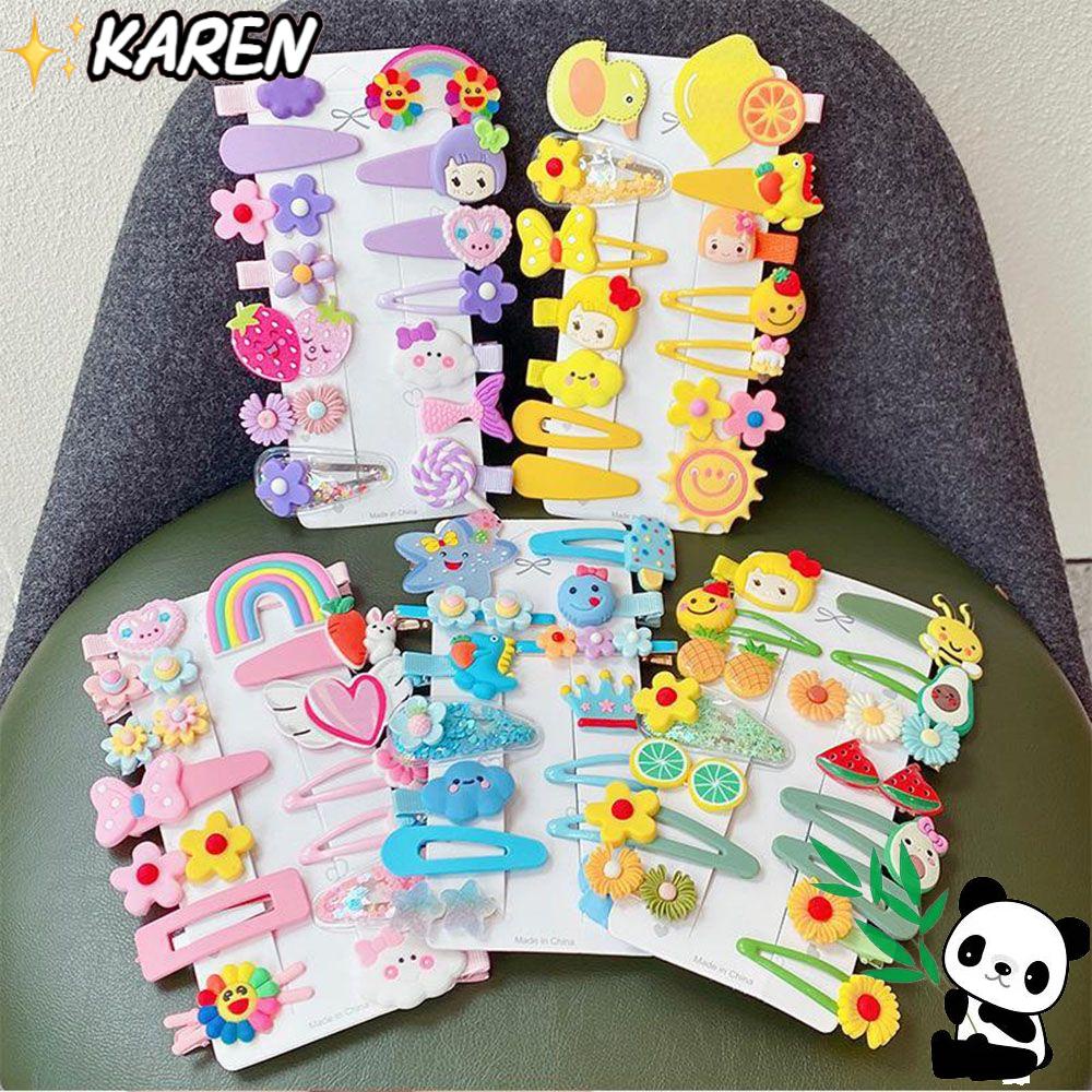 Set 14 Kẹp Tóc Hoạt Hình Dễ Thương Cho Bé Gái