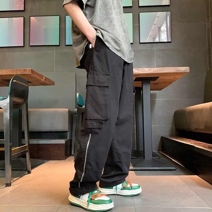 Quần ống Rộng Nam Phong Cách Retro Dành Cho Nữ Quần Baggy Cargo Pants Quần âu Nam Quần Jogger Nam Quần ống Suông Quần Túi Hộp Nam