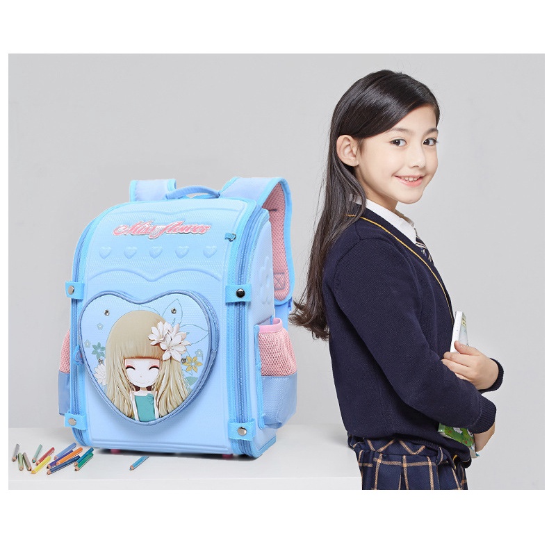 Balo  chống gù cho bé in hình elsa, sofia siêu dễ thương KC12 Shalla