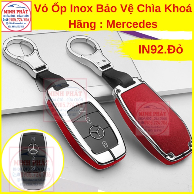 Vỏ Ốp Inox Bảo Vệ Chìa Khoá xe Ô Tô Mercedes C200 E200 C250 350 450