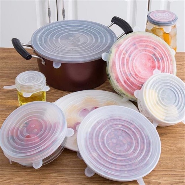 Set 6 Nắp bọc thực phẩm bằng silicon