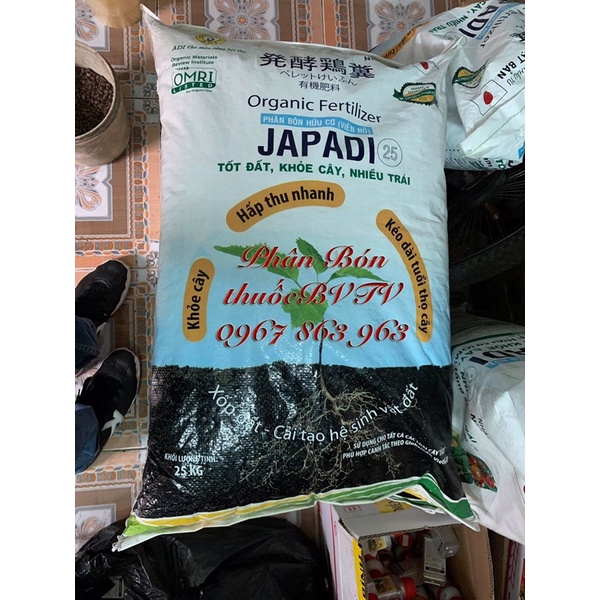 Gói 1 ký JAPADI phân gà hữu cơ vi sinh không hôi , hữu cơ 70% hàng chính hãng ADI