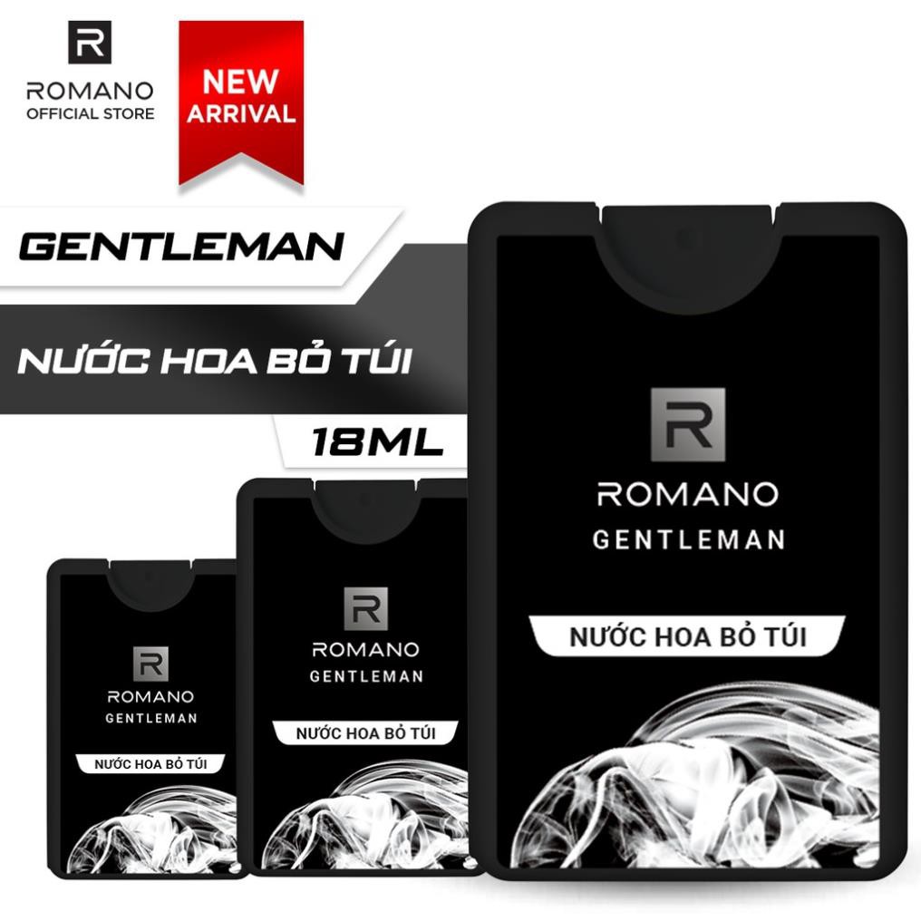 Combo 3 Nước hoa bỏ túi Romano Gentleman hiện đại ấn tượng 18ml/chai