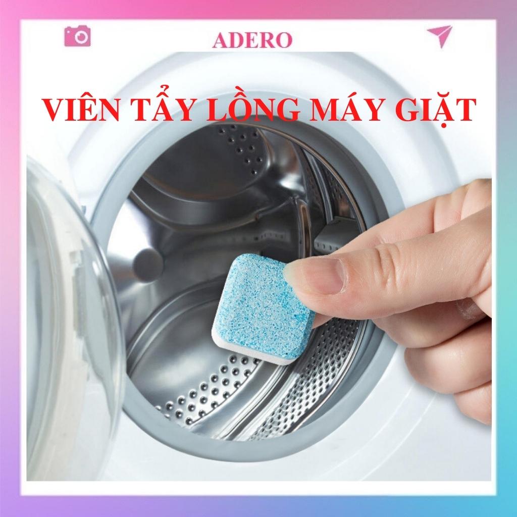 viên vệ sinh lồng máy giặt ADERO (hộp 12viên) diệt khuẩn 99% và tẩy sạch cặn máy giặt AD16