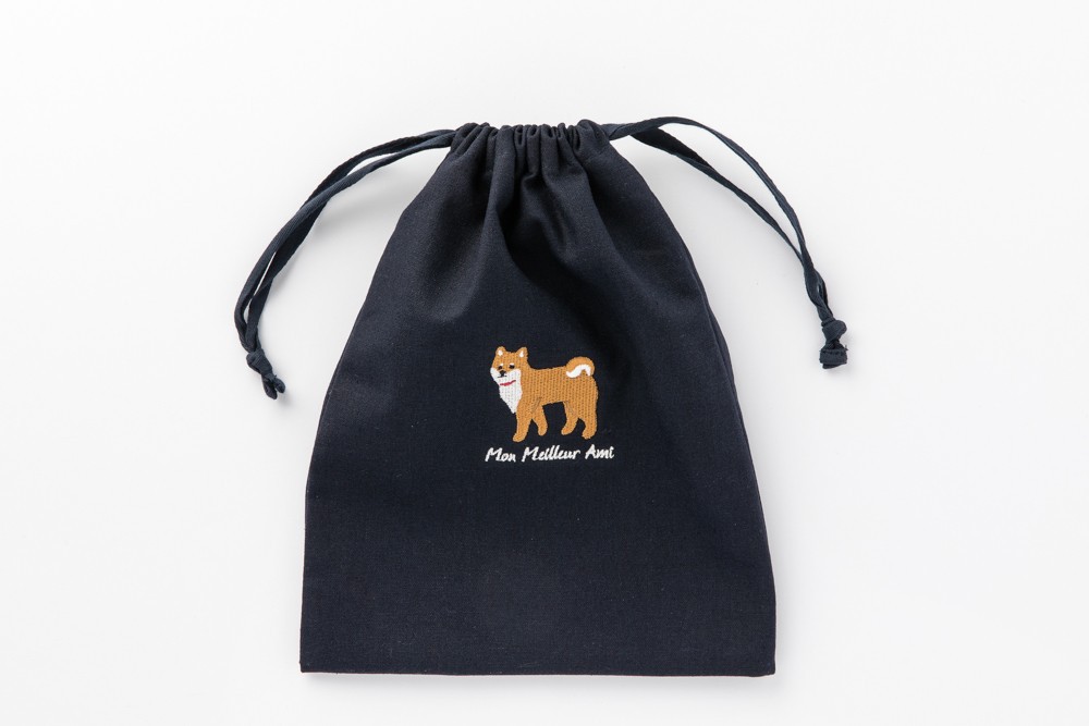 Túi Dây Rút ARTBOX Màu Đen Hình Shiba Xinh Xắn