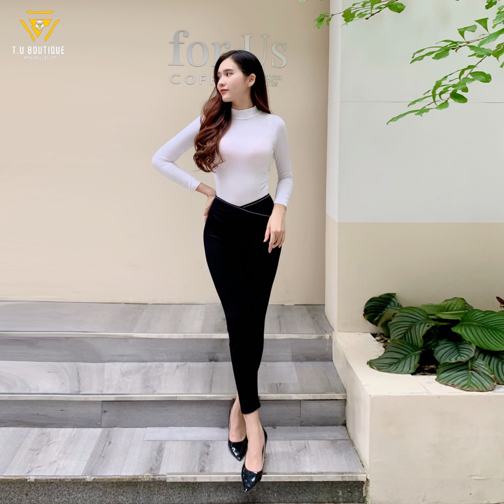 Quần legging nữ dài cạp chéo cao nâng mông giữ nhiệt co giãn 4 chiều H1
