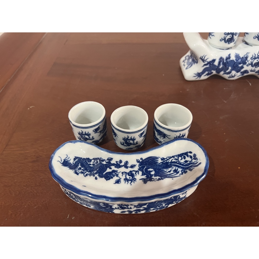 Bộ xứ ban thần tài men lam