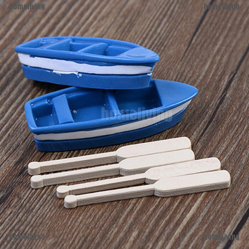 Set 2 Thuyền Mini Trang Trí Sân Vườn